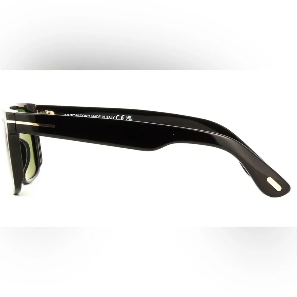 Tom Ford Black Sunglasses with Green Lenses (NWT)